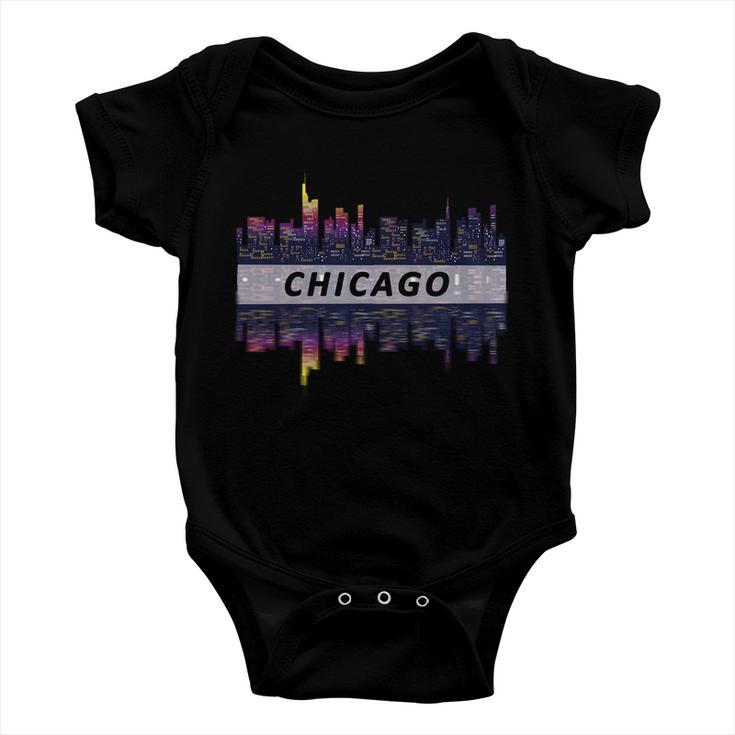 Cool Chicago Skyline Baby Onesie