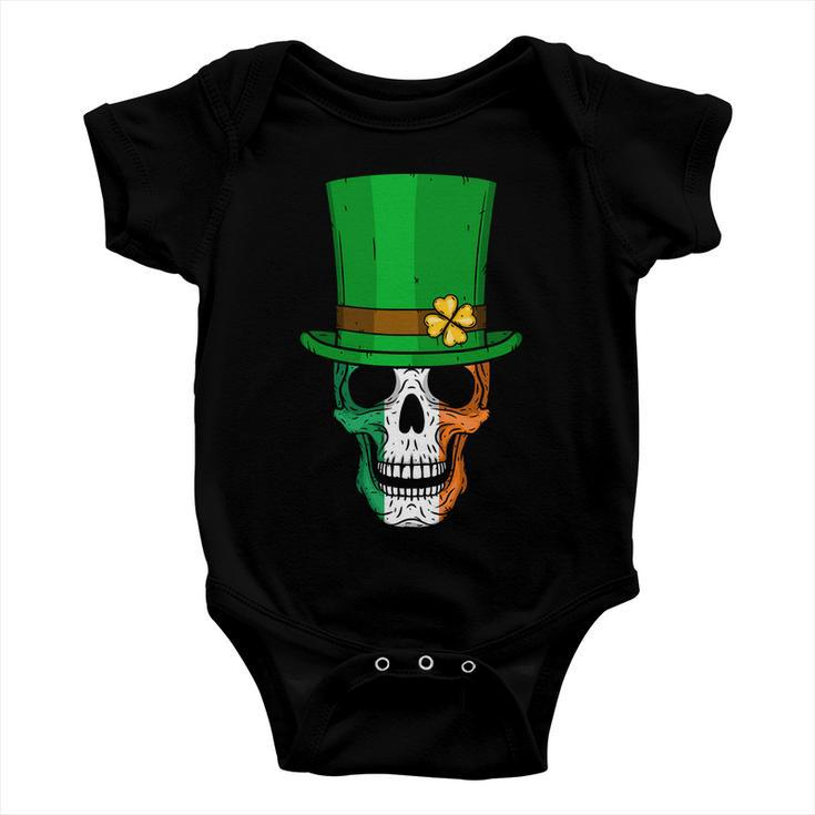 Cool St Patricks Day Irish Skull Baby Onesie