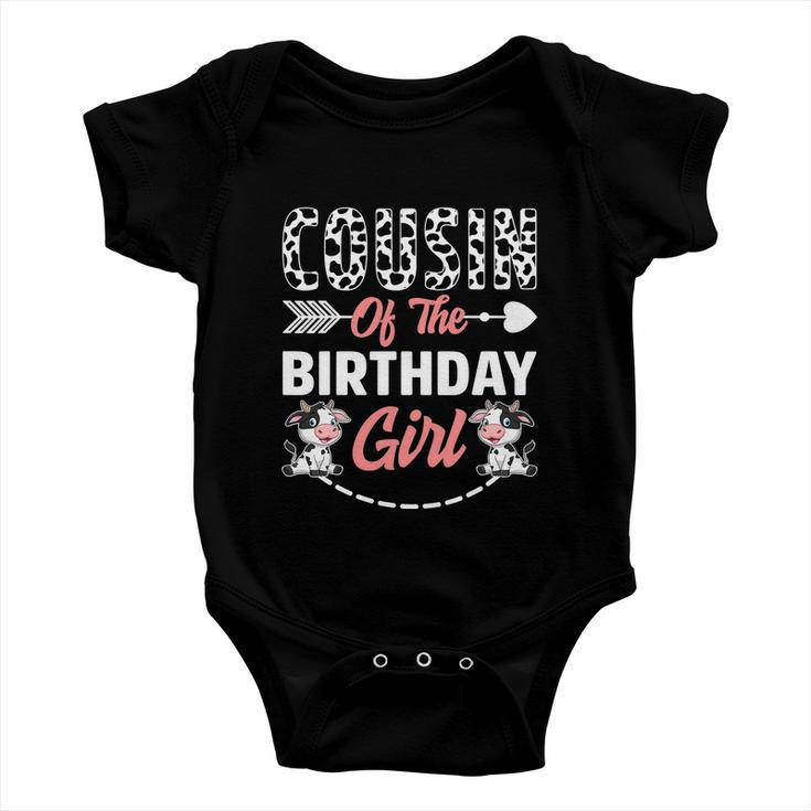 Cousin Of The Birthday Girl Funny Cow Birthday Baby Onesie
