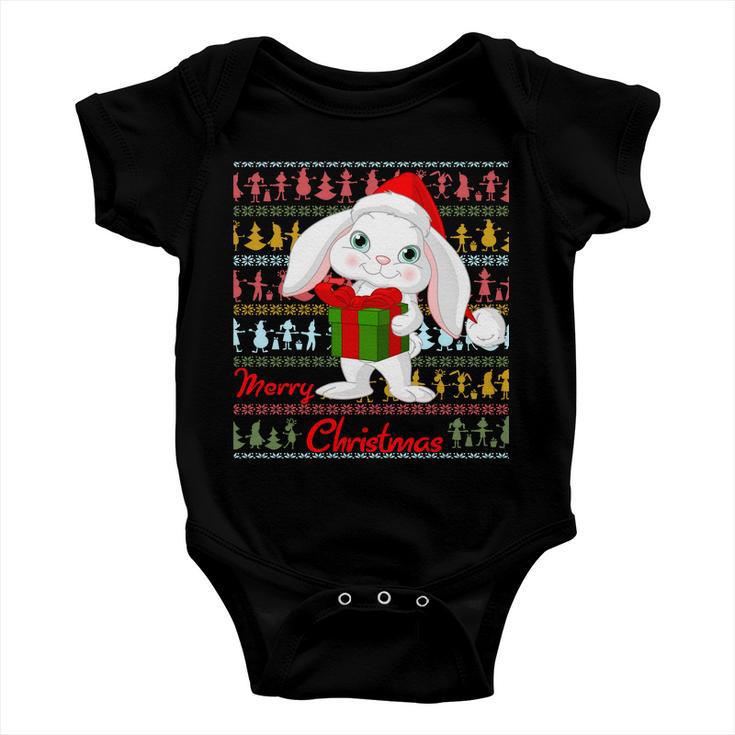 Cute Rabbit Ugly Christmas Sweater Baby Onesie