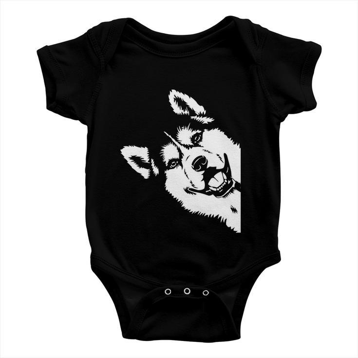 Cute Siberian Husky Dog Face Pup Pet Puppy Lover Dad Mom Gift Baby Onesie