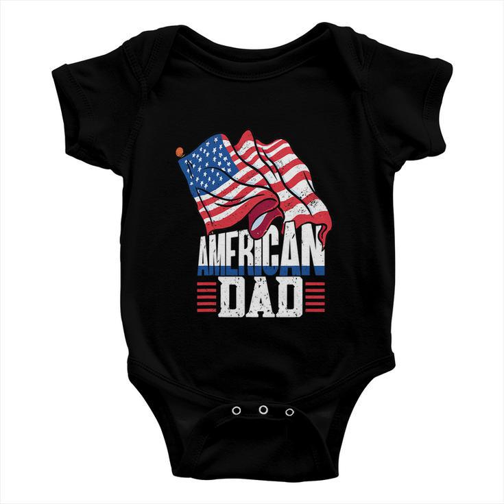 Dad Patriotic American Flag 4Th Of July Baby Onesie