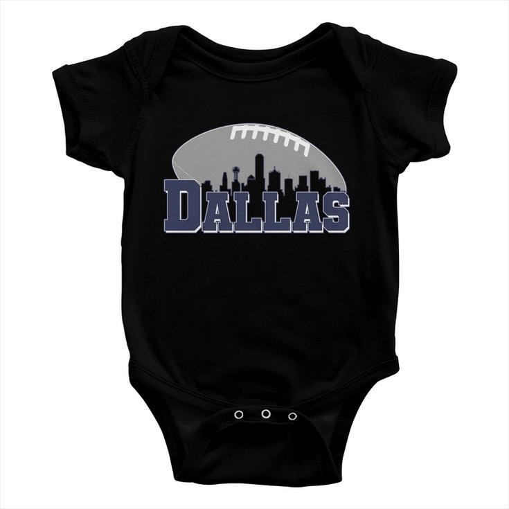 Dallas Texas Skyline City Football Fan Baby Onesie