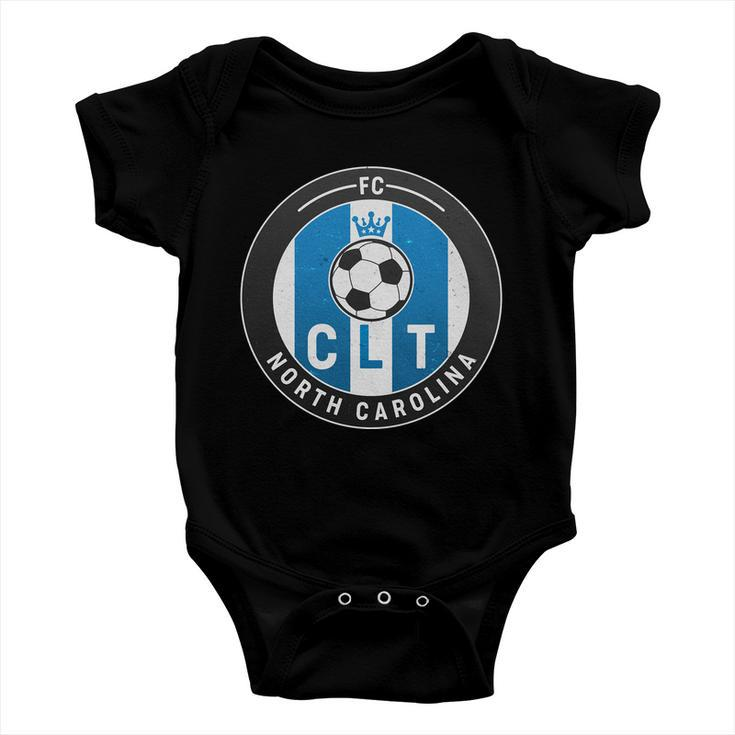 Distressed Charlotte North Carolina Clt Soccer Jersey Tshirt Baby Onesie