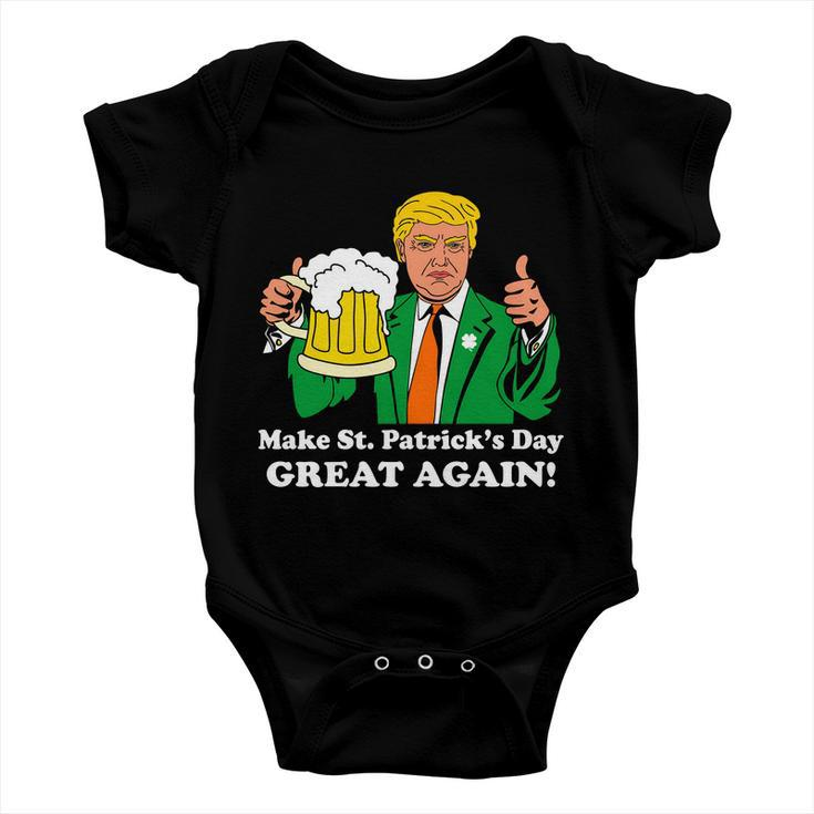 Donald Trump Make St Patricks Day Great Again Beer Drinking Baby Onesie
