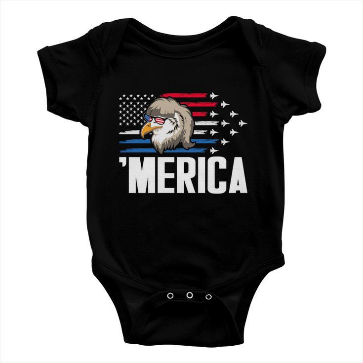 Eagle Mullet 4Th Of July Gift Usa American Flag Merica Cool Gift Baby Onesie