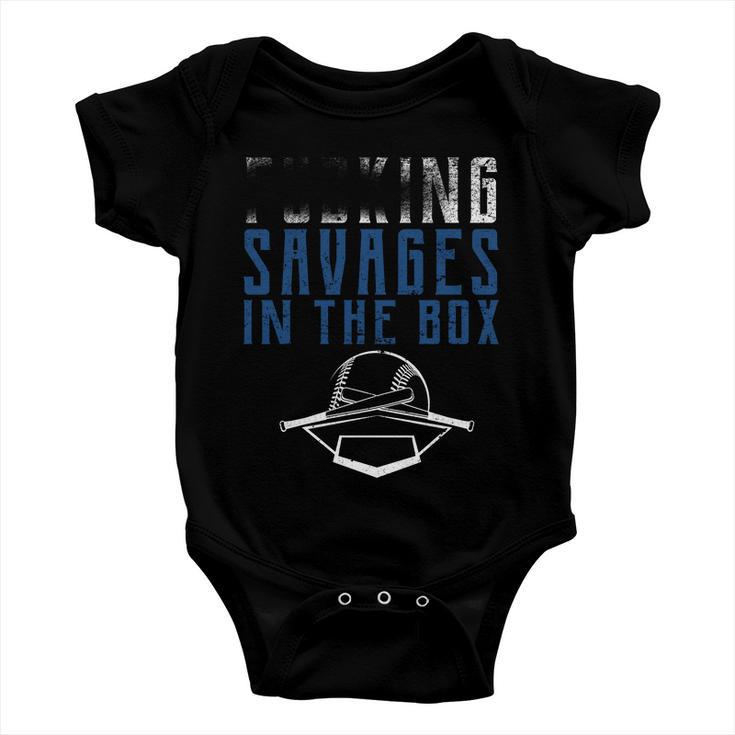 Faded Fn Savages In The Box Baseball Baby Onesie