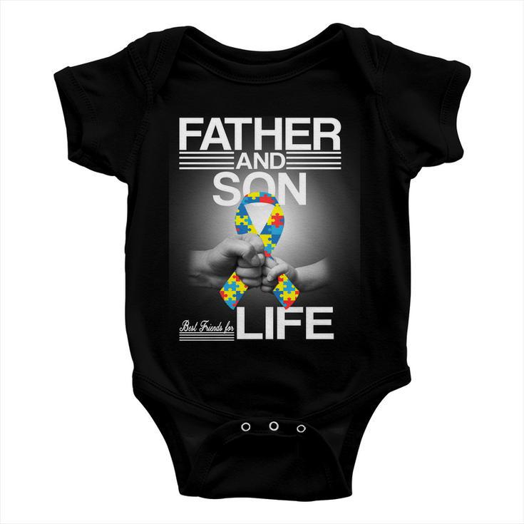 Father Son Best Friends For Life Autism Awareness Tshirt Baby Onesie