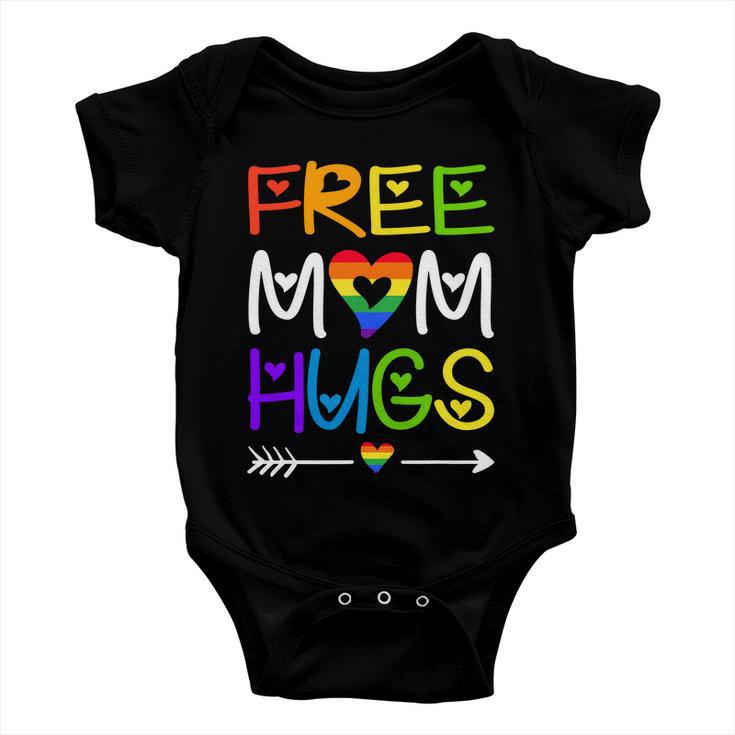 Free Mom Hugs Rainbow Heart Lgbt Pride Month Baby Onesie