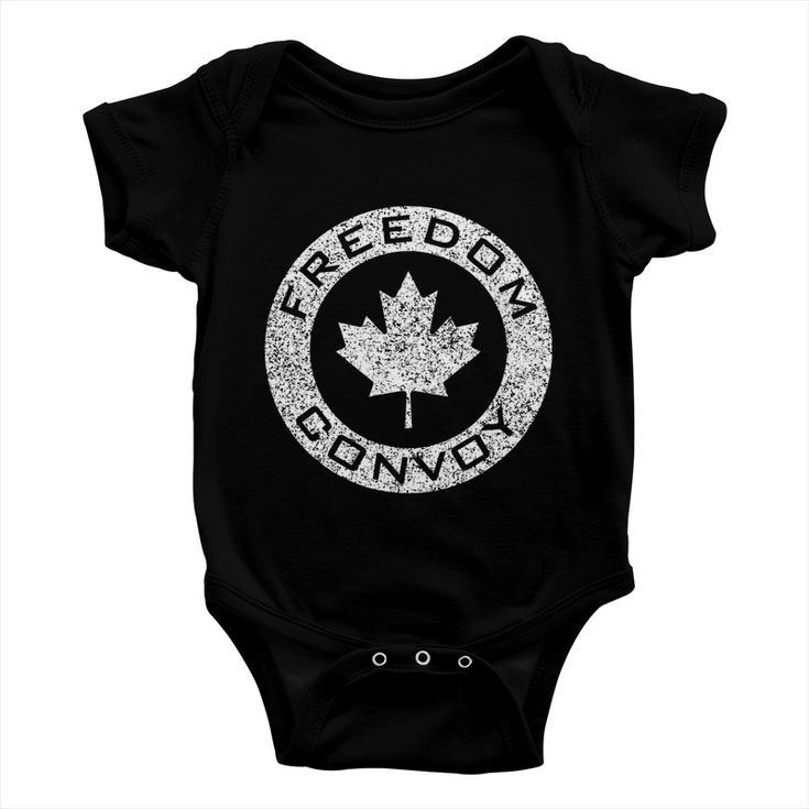 Freedom Convoy 2022 Canadian Maple Leaf Trucker Tshirt Baby Onesie