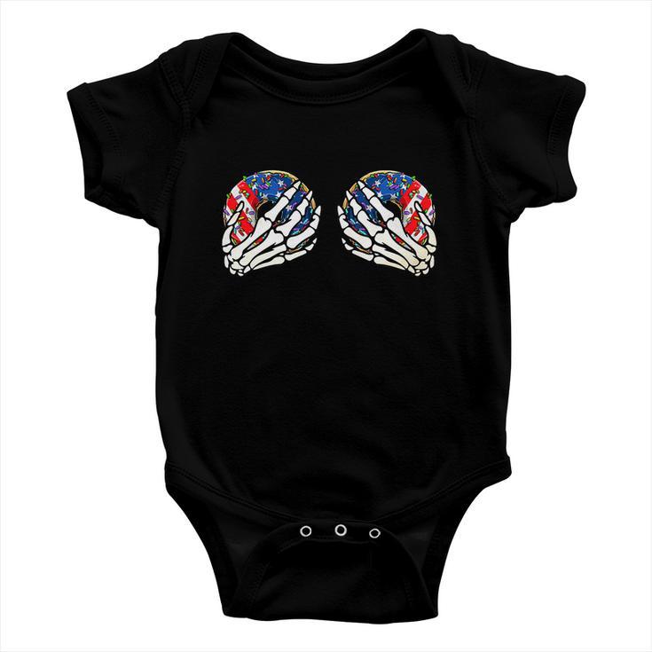 Funny 4Th Of July Skeleton Patriotic Baby Onesie