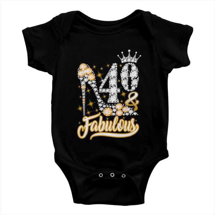 Funny Gift 40 Fabulous 40 Years Gift 40Th Birthday Diamond Crown Shoes Gift Baby Onesie