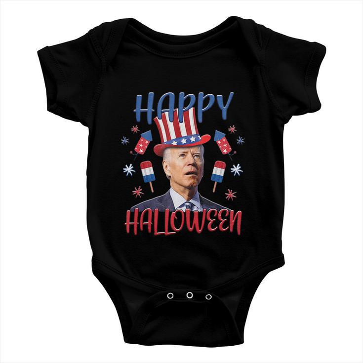 Funny Joe Biden Happy Halloween For Fourth Of July V3 Baby Onesie