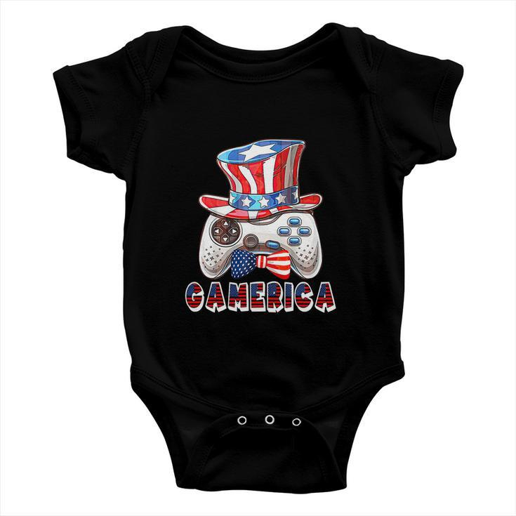Gamerica 4Th Of July Usa Flag Baby Onesie