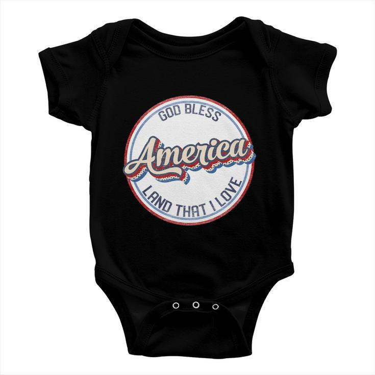 God Bless America Land That I Love Freedom America July 4Th Cute Gift Baby Onesie