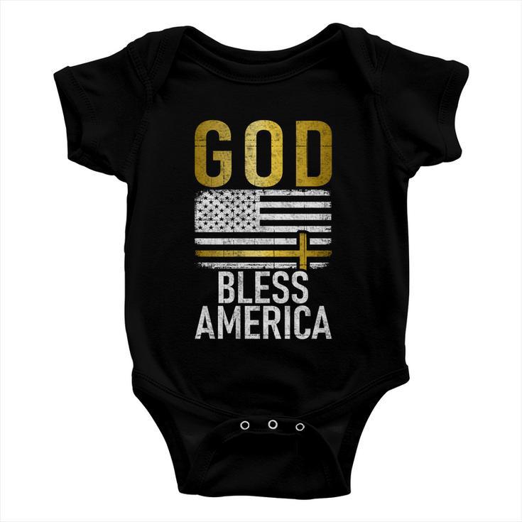 God Bless America Usa 4Th July Independence Gift Baby Onesie