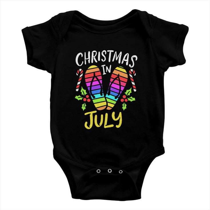 Happy Christmas In July Summer Vacation Baby Onesie