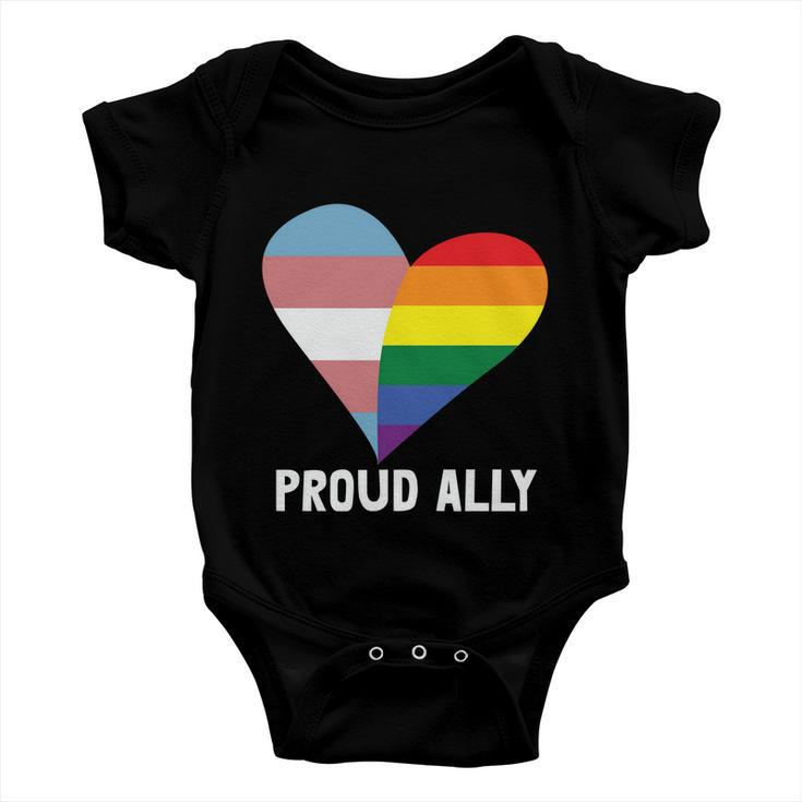Heart Proud Ally Lgbt Gay Pride Lesbian Bisexual Ally Quote Baby Onesie