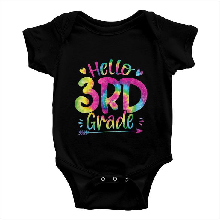 Hello 3Rd Grade Teachers Tie Dye Funny Back To School Baby Onesie