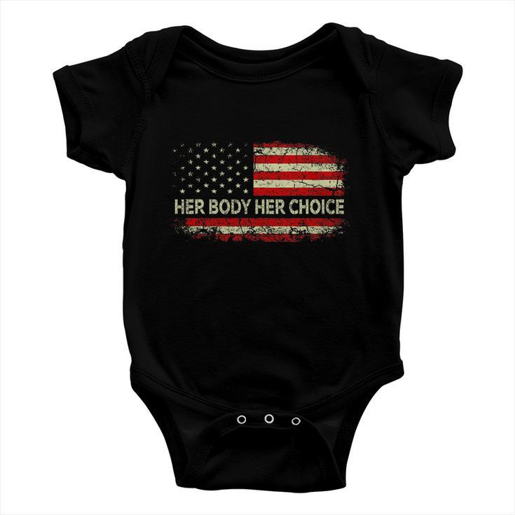 Her Body Her Choice American Us Flag Reproductive Rights Baby Onesie