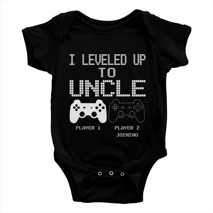I Leveled Up To Uncle New Uncle Gaming Funny Tshirt Baby Onesie