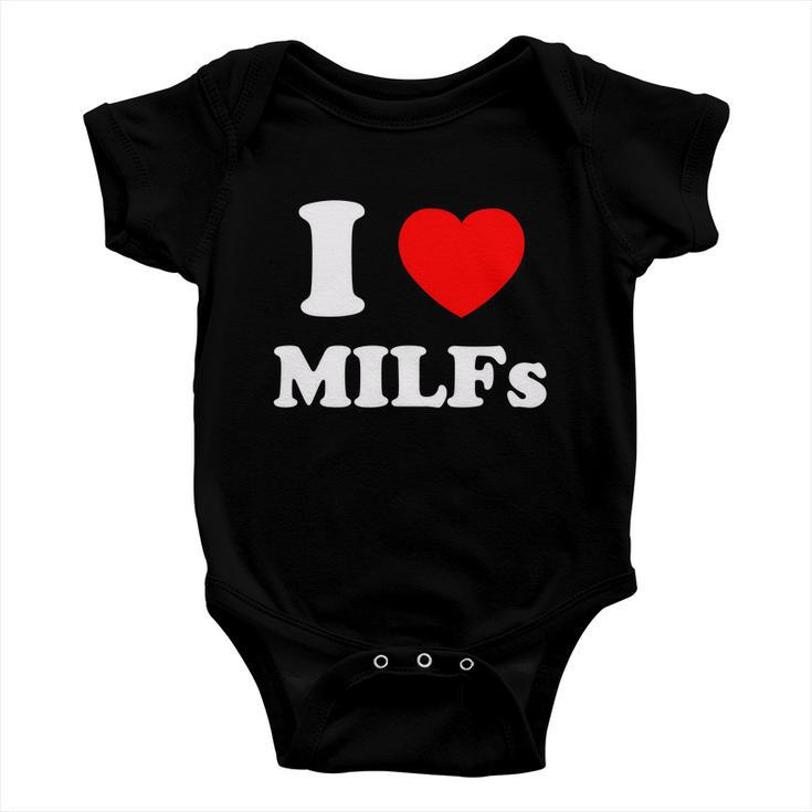 I Love Heart Milfs Tshirt Baby Onesie