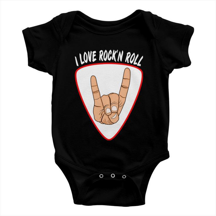 I Love Rock N Roll I Love Rockn Roll Devils Horn Baby Onesie