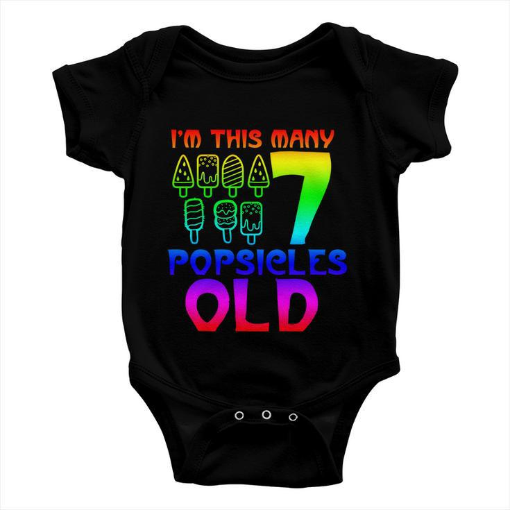 Im This Many Popsicles Old Funny Birthday For Men Women Great Gift Baby Onesie