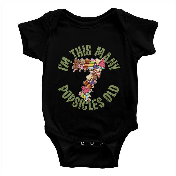Im This Many Popsicles Old Funny Popsicle Birthday Gift Baby Onesie