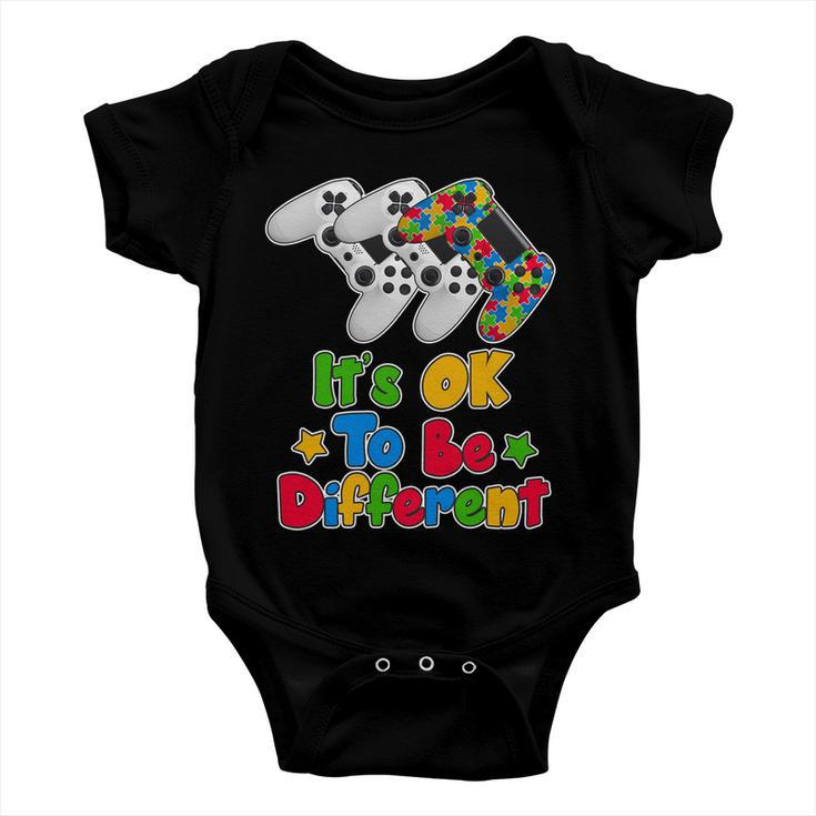 Its Ok To Be Different Autism Awareness Video Gamer Baby Onesie