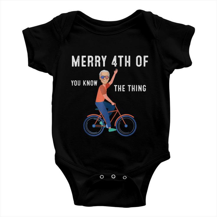 Joe Biden Falls Off His Bike Funny Biden Bike V4 Baby Onesie