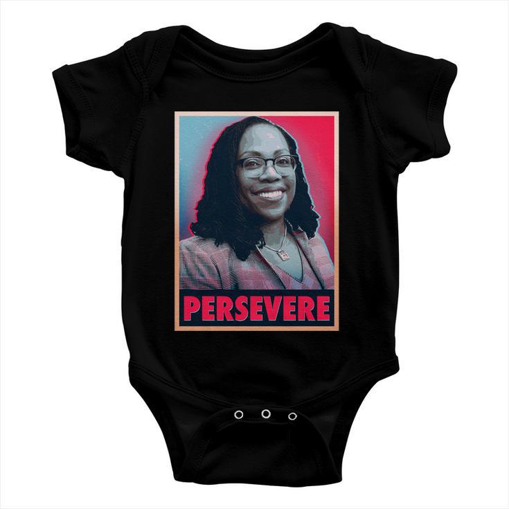 Ketanji Brown Jackson Kbj Persevere Vintage Poster Baby Onesie