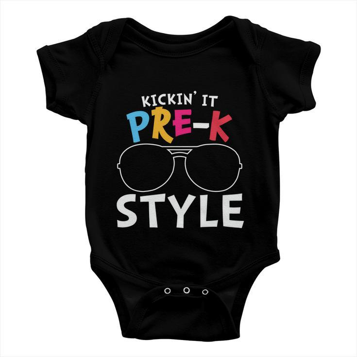 Kickin It Prek Sunglass Style Back To School Baby Onesie