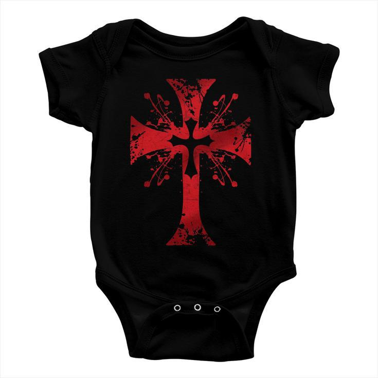 Knight TemplarShirt - The Warrior Of God Bloodstained Cross - Knight Templar Store Baby Onesie