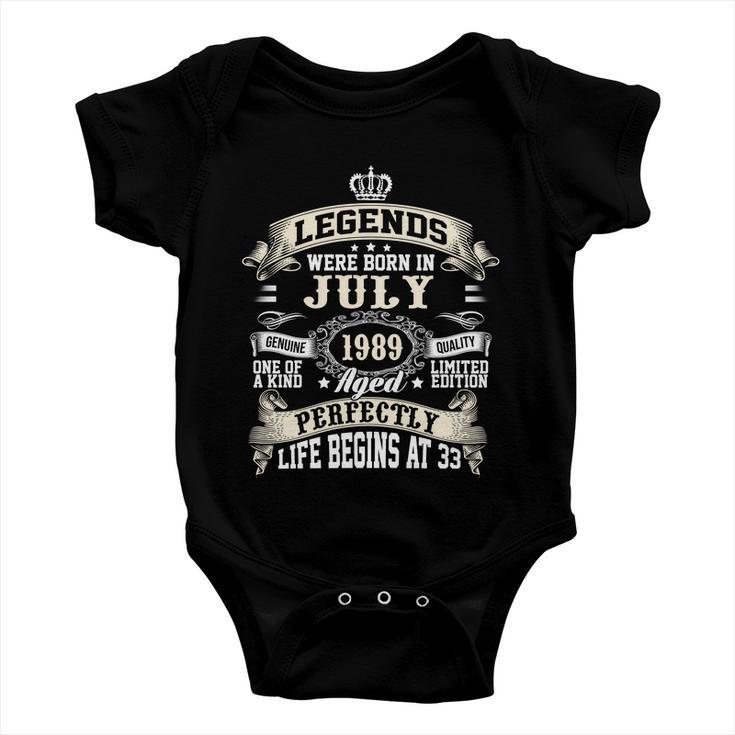 Legends Were Born In July 1989 Vintage 33Rd Birthday Gift For Men & Women Baby Onesie