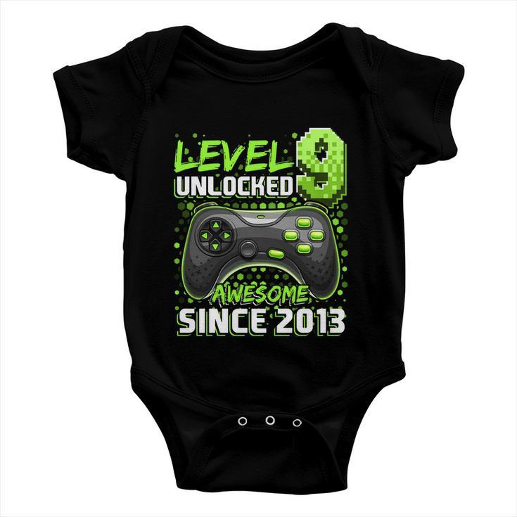 Level 9 Unlocked Awesome 2013 Video Game 9Th Birthday Gift V2 Baby Onesie