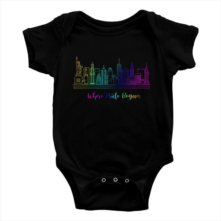 Lgbt Where Pride Began New York Skyline Baby Onesie
