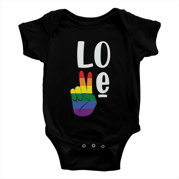 Love Peace Lgbt Gay Pride Lesbian Bisexual Ally Quote Baby Onesie