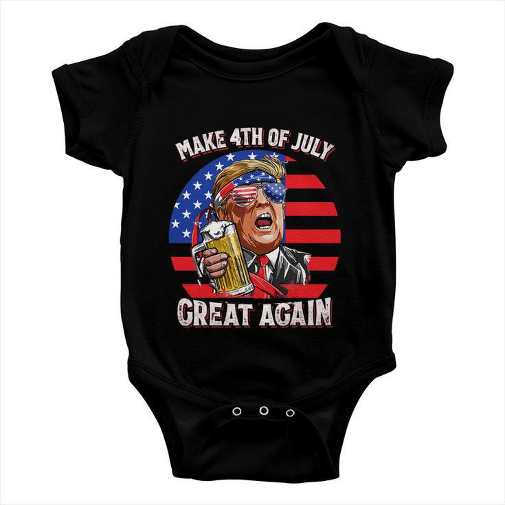 Make 4Th Of July Great Again Trump Ing Beer Patriotic Cool Gift Baby Onesie