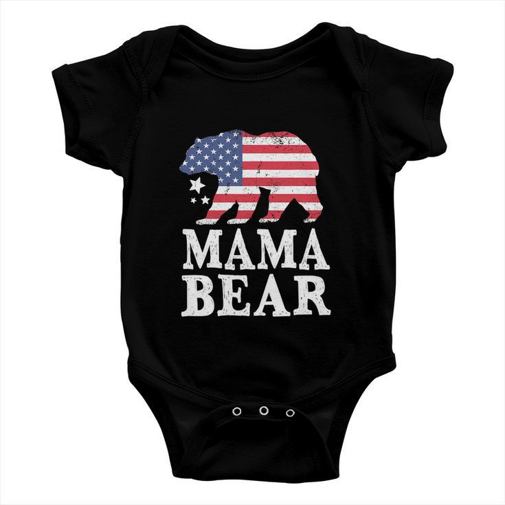 Mama Bear For 4Th Of July Patriotic Flag Baby Onesie