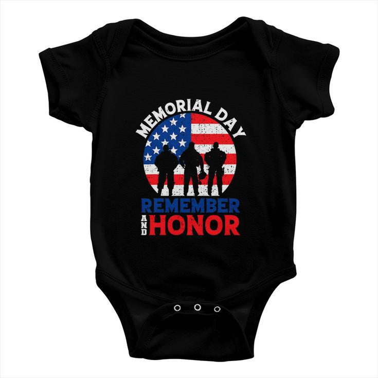 Memorial Day Quote Military Usa Flag 4Th Of July Baby Onesie