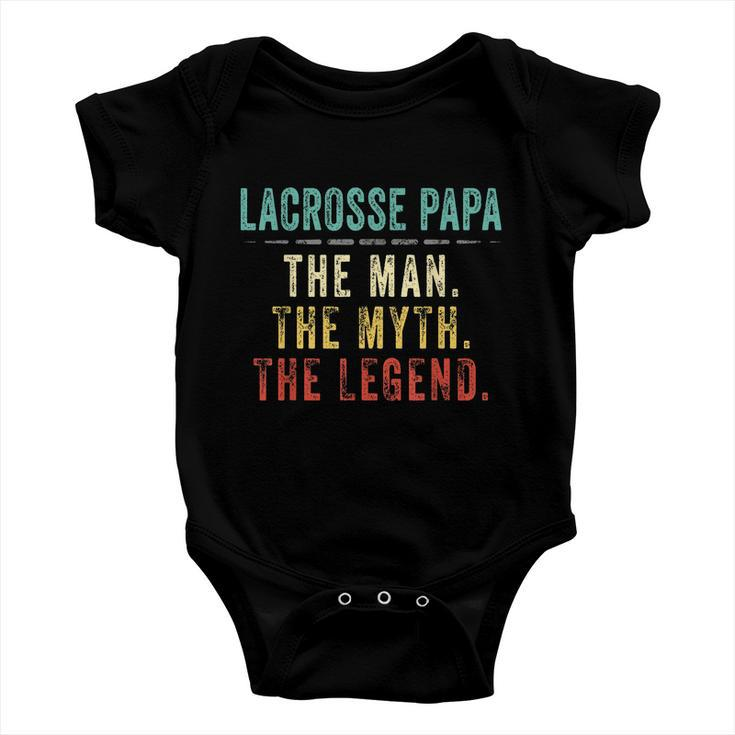 Mens Lacrosse Papa Fathers Day Gift Lacrosse Man Myth Legend Baby Onesie