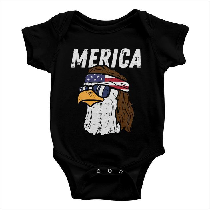 Merica Bald Eagle Mullet Sunglasses Fourth July 4Th Patriot Cool Gift V2 Baby Onesie