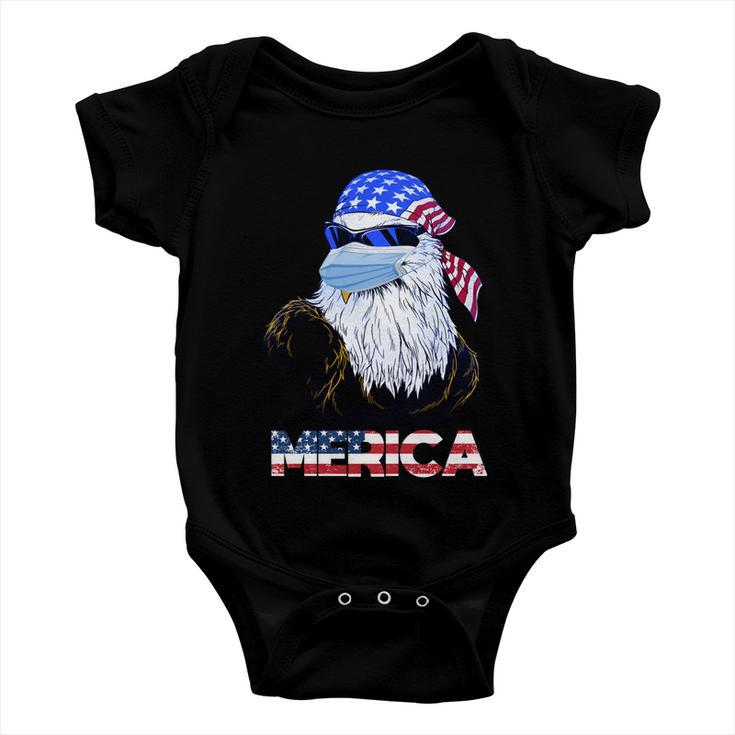 Merica Eagle Mullet 4Th Of July American Flag Vintage 2021 Great Gift Baby Onesie