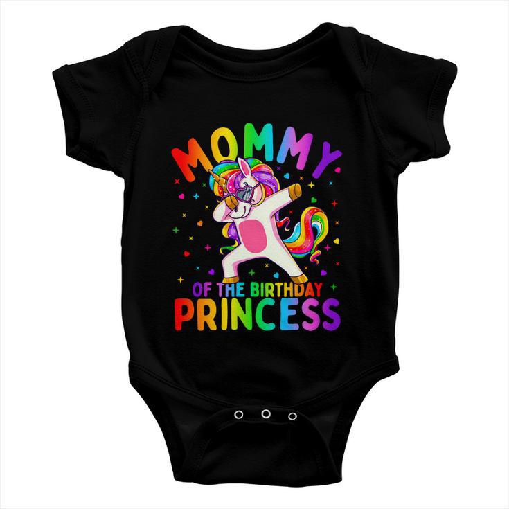 Mommy Of The Birthday Princess Girl Cool Gift Dabbing Unicorn Mom Gift Baby Onesie