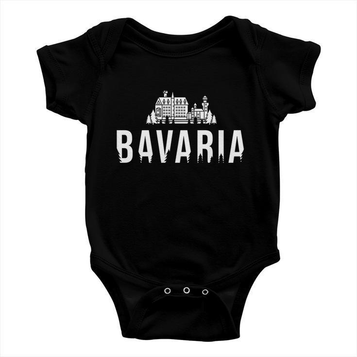 Neuschwanstein Castle And Forest Gift Bavaria Germany Souvenir Gift Baby Onesie