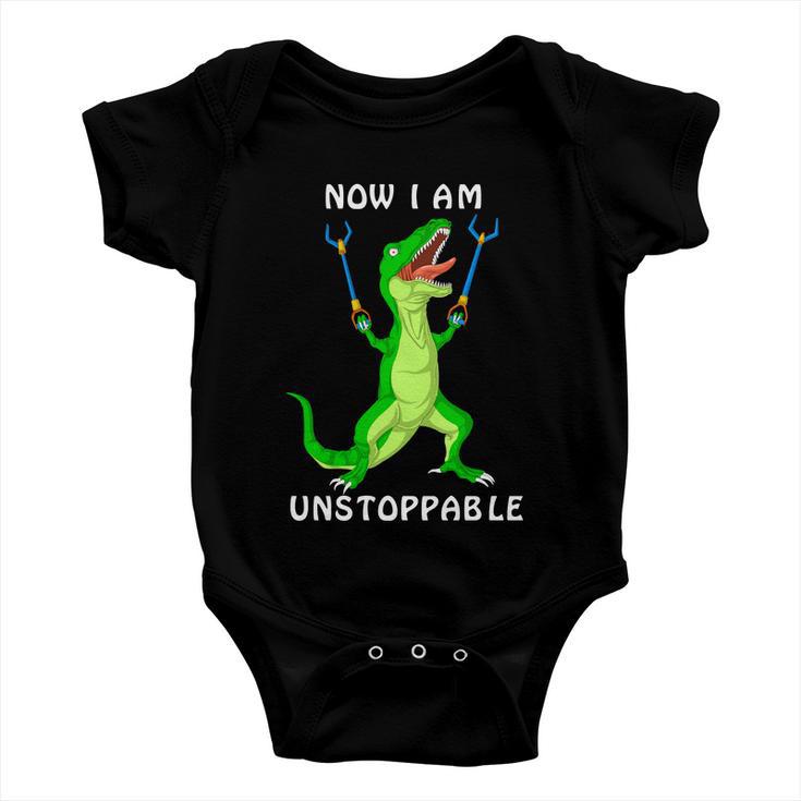 Now I Am Unstoppable Dinosaur Baby Onesie