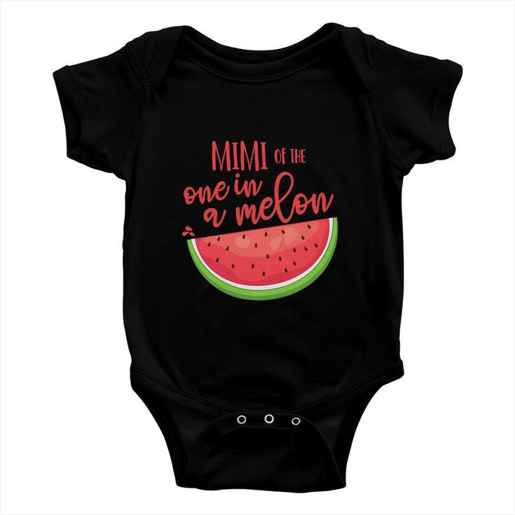 One In A Melon Watermelon Theme Funny Birthday Girl Baby Onesie