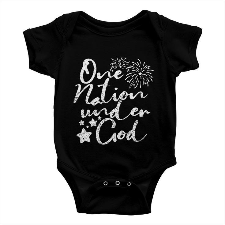 One Nation Under God Fire Work 4Th Of July Baby Onesie