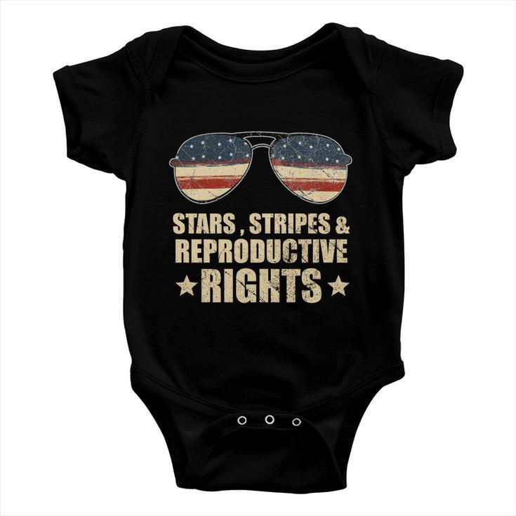 Patriotic 4Th Of July Stars Stripes And Reproductive Rights Funny Gift V2 Baby Onesie